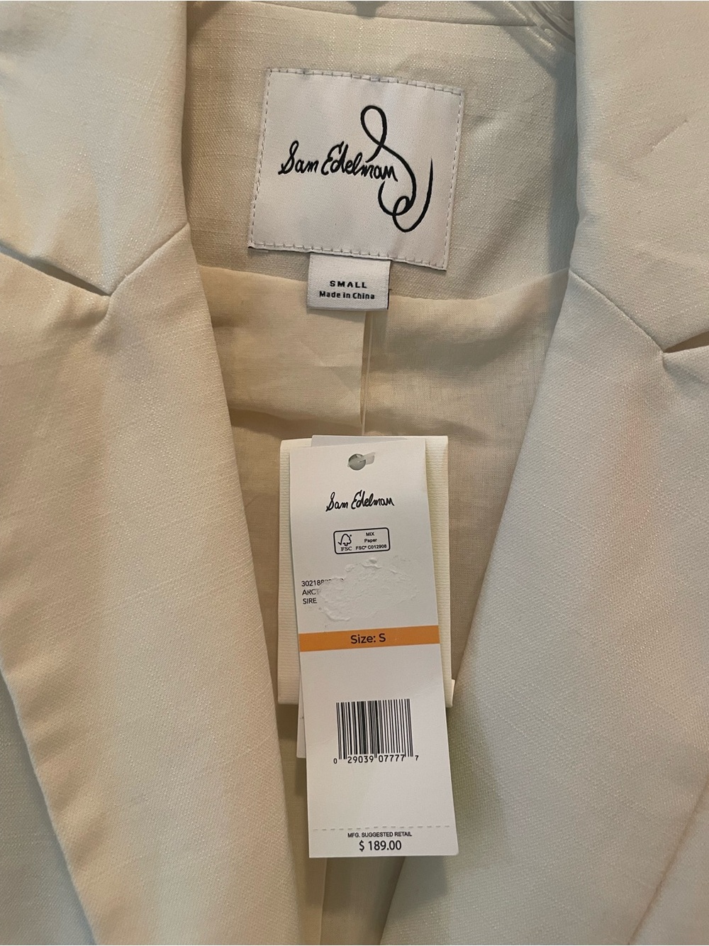 Sam Edelman Cream Embroidered Single-Button Blazer - NWT - Picture 7 of 10